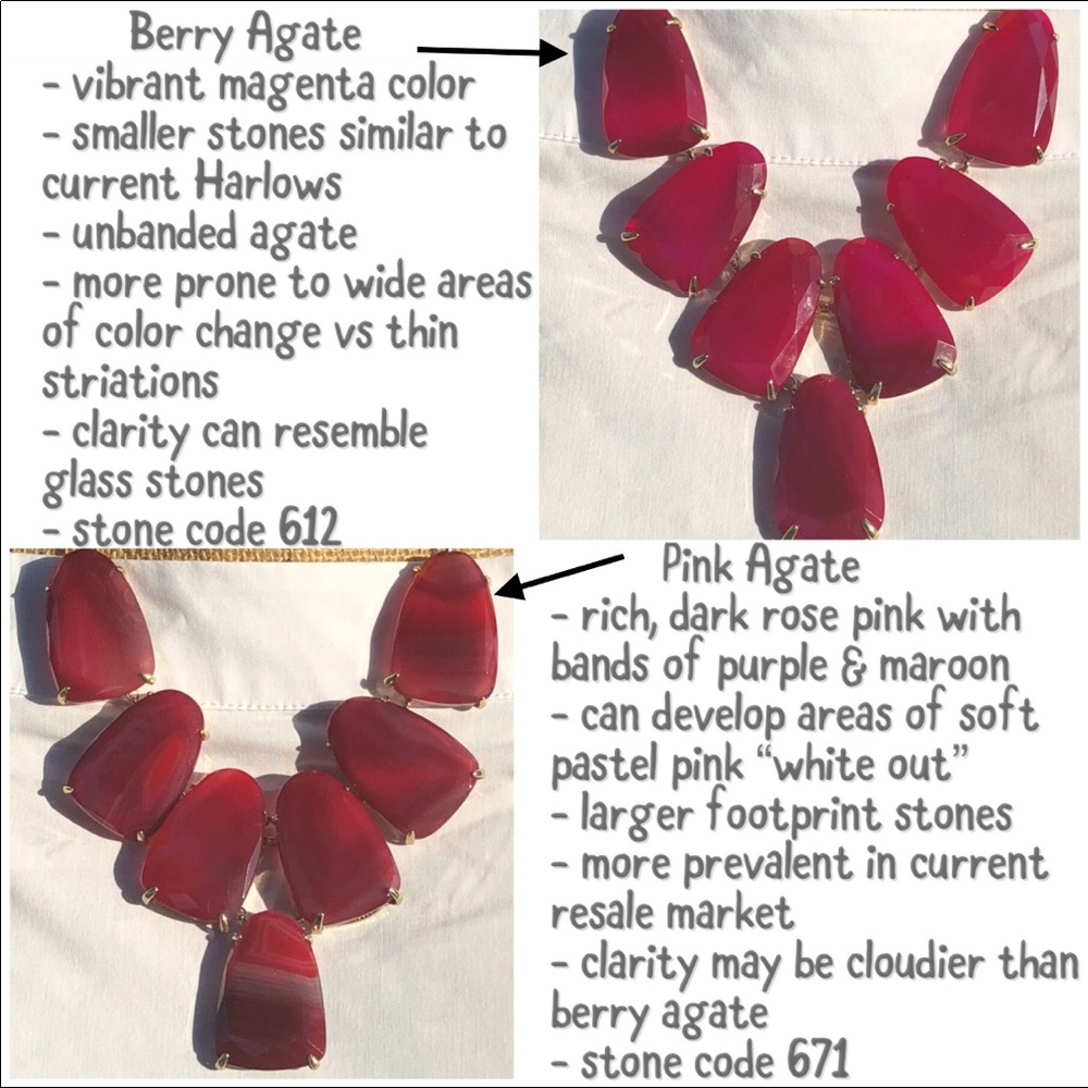 NFS Kendra Scott pink and red stone ID photos